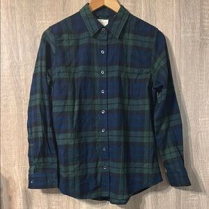 Original Weatherproof Vintage Plaid Green and Blue Button Down Shirt Size Medium